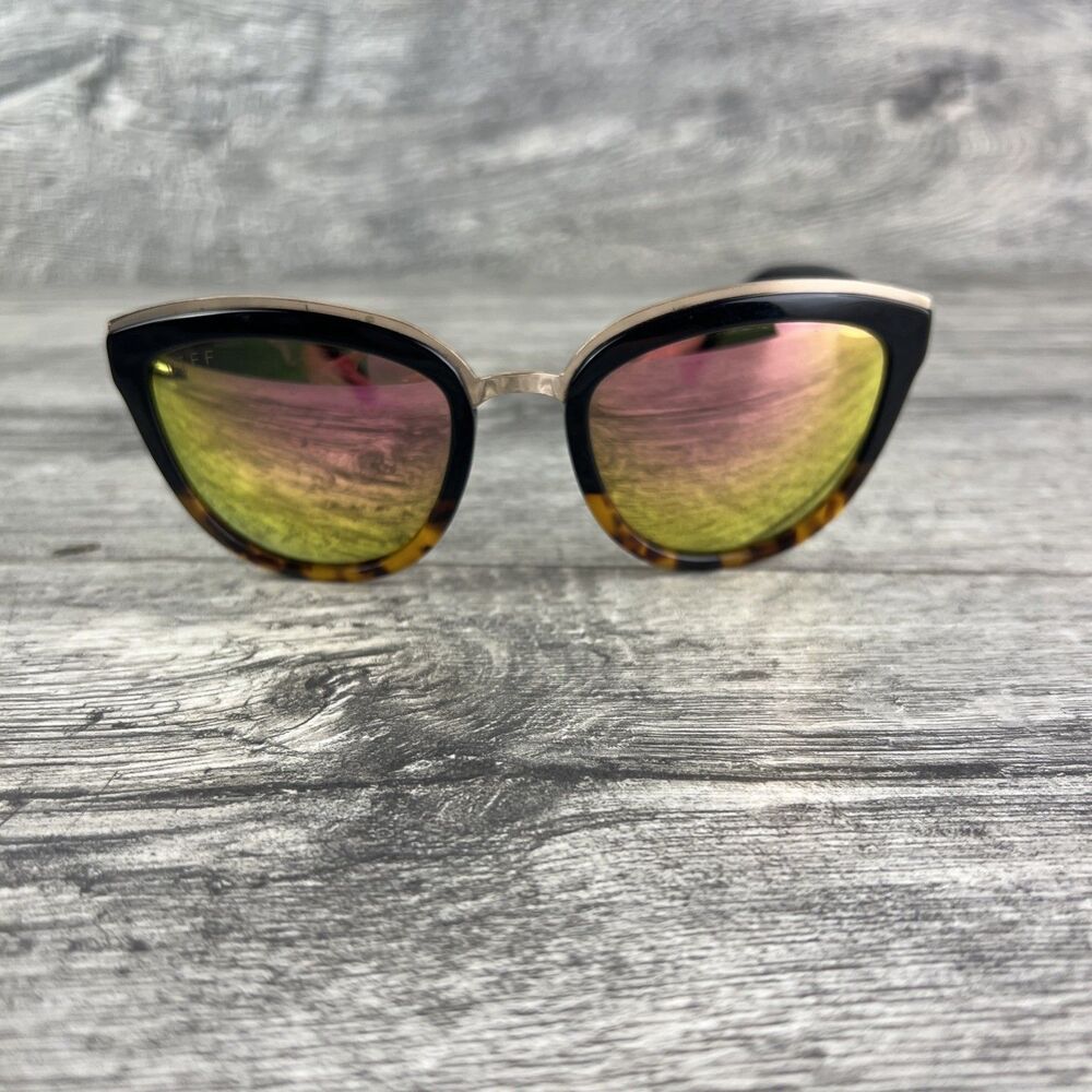 DIFF Eyewear ROSE Sunglasses Cat Eye Black Frames Polarized Lens BT-PK07P